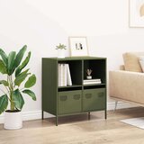 vidaXL Komoda olivno zelena 68x39x73,5 cm hladno valjano jeklo | Shoptok.si