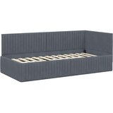  Kutni okvir kreveta Tamno siva 90 cm x 200 cm Baršun | shoptok.hr