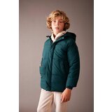 Defacto boy's Water Repellent Hooded Plush Lining Coat Cene