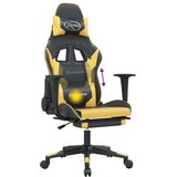  Masažni igralni stol z oporo za noge črno in zlato umetno usnje, (21152327) | Shoptok.si