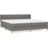  Krevet s oprugama i madracem tamnosivi 200 x 200 cm od tkanine | shoptok.hr