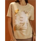 Sinsay Pamučna majica s metalik printom | shoptok.hr
