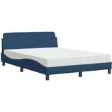 vidaXL Krevet s madracem plavi 140x200 cm od tkanine | shoptok.hr