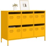 vidaXL Komoda gorčično rumena 101,5x39x73,5 cm hladno valjano jeklo Cene