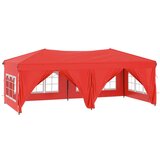  Zložljiv vrtni šotor s stranicami rdeč 3x6 m, (20703241) | Shoptok.si