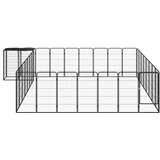  Ograda za pse s 34 panela crna 50 x 100 cm čelik obložen prahom | shoptok.hr
