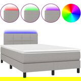 Maison Chic Box spring postelja - Vzmetna postelja z vzmetnico LED sv. siva 120x200 cm blago SL21230, (21903922) | Shoptok.si