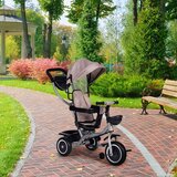 ECO TOYS WQL-066-52 – Otroški voziček/tricikel 2 v 1 z vrtečim sedežem 360°, starševsko ročico in zložljivo senčnico, bež | Shoptok.si