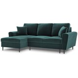 Cosmopolitan Design Petrolej zelena baršunasti sklopiva/s prostorom za odlaganje kutna garnitura (s lijevim kutom/s ležaljkom) Kyoto – | shoptok.hr