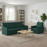  Set sofe 2 pcs Tamnozelena Tkanina - Tamnozelena 1-sjedalni + 3-sjedalni (180 cm) | shoptok.hr