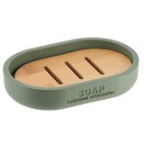 Tendance posuda za sapun 8,4x12,3x2,3cm poliresin zelena/bamboo Cene