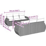  7-dijelni set vrtnih sofa od poliratana s jastucima crni | shoptok.hr