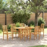 vidaXL 7-dijelni vrtni set za objedovanje od masivnog drva teak | shoptok.hr