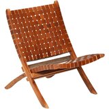  Zložljiv stol rjavo pravo usnje | Shoptok.si