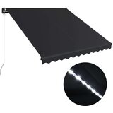  Ročno zložljiva z led lučmi 300x250 cm antracitna | Shoptok.si