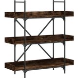  The living store knjižna omara 3-nadstropna dim. hrast 100x33x108,5 cm inž. les - knjižna omara, (21499633) | Shoptok.si