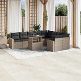  10-dijelni set vrtnih sofa poliratan s jastucima svijetlosivi | shoptok.hr