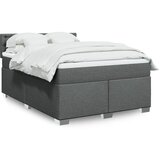 vidaXL Box spring posteljni z vzmetnico temno siv 140x190 cm blago | Shoptok.si