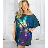 Pri Black tunic dress with colorful print and pockets PERLA | shoptok.hr