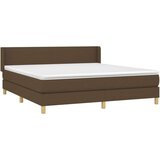  Box spring postelja z vzmetnico temno rjava 180x200 cm blago, (20900945) | Shoptok.si