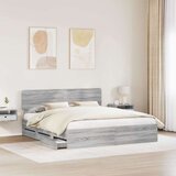 vidaXL konstrukcija postelje s predalom siva sonoma 200 x 200 cm, (5000113719) | Shoptok.si