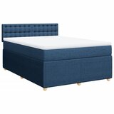 vidaXL Box spring postelja z vzmetnico modra 140x190 cm blago, (21307697) | Shoptok.si
