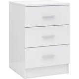Furnova Nočna omarica visok sijaj bela 38x35x56 cm iverna plošča, (21926724) | Shoptok.si