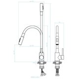 KUCHINOX Slavina za sudoper Velia Flex krom/crna | shoptok.hr
