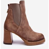 Boto Suede Boots On Heel Liresa Brown | shoptok.hr