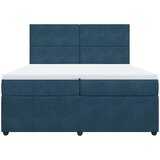  Krevet s oprugama i madracem tamnoplavi 200x200 cm baršunasti | shoptok.hr