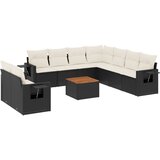  The Living Store Vrtna sedežna garnitura 10-delna z blazinami črn poli ratan - Vrtna Sedežna Garniture, (21443940) | Shoptok.si