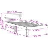 vidaXL Posteljni okvir iz borovega lesa Bel Bel Trden les 90 x 200 cm | Shoptok.si