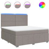 vidaXL Krevet s oprugama i madracem smeđesivi 180x200 cm tkanina | shoptok.hr