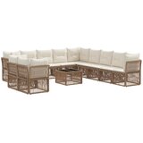 vidaXL Vrtna sedežna garnitura 12 pcs Bež poli ratan, (5000270362) | Shoptok.si