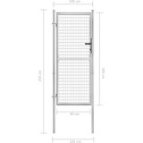 vidaXL vrtna vrata od pocinčanog čelika 105 x 250 cm srebrna | shoptok.hr