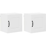 vidaXL Stenska kuhinjska omarica s polico 2 pcs Visok sijaj bela | Shoptok.si