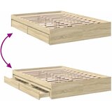  Okvir za krevet s ladicama boja hrasta 120x200 cm drveni | Eponuda.com