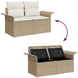 vidaXL 8 Dijelni Vrtni Sofa Set s Jastučićima Bež Poli Ratan, 2-Sjedala Vrtna Sofa s Prostorom za Pohranu i Jastučićima Bež Poli Ratan | shoptok.hr