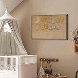  Slika - Sweet Dreams - Pastel Inscription Surrounded by the Moon and Stars 60x40 U prirodnom drvenom okviru | shoptok.hr