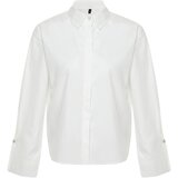 Trendyol Ecru Stone Button Detailed Woven Shirt cene