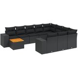 11-dijelni set vrtnih sofa od poliratana s jastucima crni Crna 83 x 62 x 69 cm | Shoptok.si
