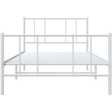 Metalni okvir kreveta uzglavlje i podnožje bijeli 90x190 cm | shoptok.hr