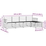  Set vanjskih sofa 5 pcs Bijela 249 x 122,5 x 73 cm | Eponuda.ba