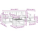  Set vanjskih sofa 6 kom. Prirodna i svjetlosiva | shoptok.hr