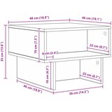  Kava Stol Umjetnički hrast 48 x 46 x 35 cm Konstruirano drvo | shoptok.hr