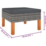  6-dijelna vrtna garnitura od poliratana s jastucima siva | shoptok.hr