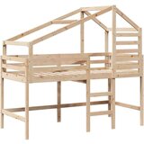 vidaXL Krevet na kat s ljestvama i krovom 90x200 cm od borovine | shoptok.hr