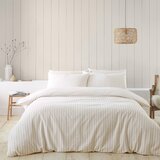 Catherine Lansfield Bež/kremno bela podaljšana flanelna posteljnina za zakonsko posteljo 230x220 cm Stripe – | Shoptok.si
