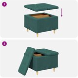  Shranjevalna tabureta Temno zelena 60 x 60 x 45 cm blago, (5000208395) | Shoptok.si