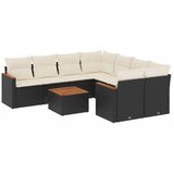  9-dijelni set vrtnih sofa s jastucima crni od poliratana | shoptok.hr